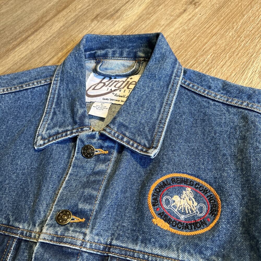 National Reined Cowhorse Denim Jacket Reno 36th Snaffle Bit Futurity Rodeo Coat - Picture 8 of 13